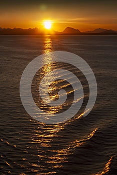 Low Sunset Over Alaskan Mountain Range