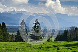 Low Tatras mountains from Podbanske meadows