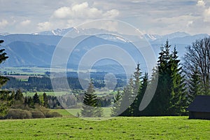 Low Tatras mountains from Podbanske meadows