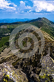 Národný park Nízke Tatry, Karpaty, Slovensko. Letná horská krajina