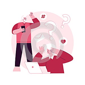 Low-technical communication abstract concept vector illustration.