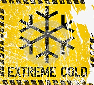 Low temperature, extreme cold and frost warning sign,vector illustration