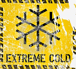 Low temperature, extreme cold and frost warning sign,vector illustration photo