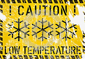 Low temperature, frost, winter warning sign,vector photo