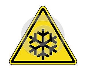 Low Temperature Warning Label. International Low Temperature Hazard Symbol, Cold warning Vector EPS10