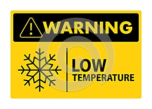 Low temperature warning sign. Ice cold symbol. Subzero thermometer