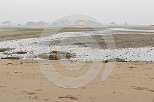 Low tide beach in the evening at Ko Yao Noi, Phang Nga province, Thailand