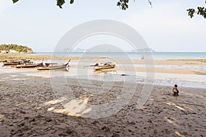 Low tide beach in the evening at Ko Yao Noi, Phang Nga province, Thailand