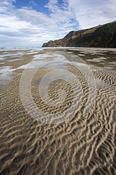 Low tide on beach