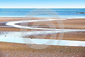 Low tide on the beach in Northern Ireland