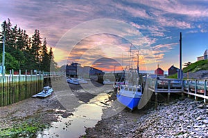 Low tide with boats