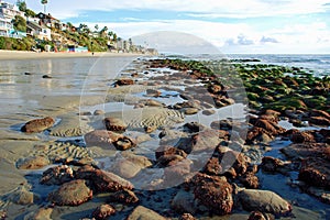 Low tide at Cleo Street and Thalia Street, Laguna Beach, California.