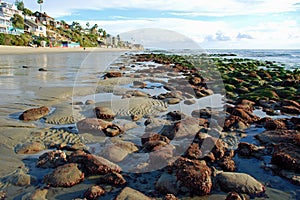 Low tide at Cleo Street and Thalia Street, Laguna Beach, California. photo
