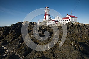 Low Tide Displays Rocky Shore at Head Harbor Lighthouse in Canada