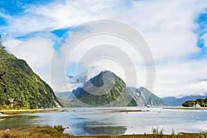 Low Tide in Milford Sound in New Zealand