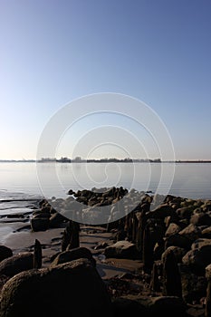 Low Tide at the river Elbe, Hamburg