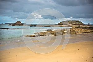 Low tide in Saint Malo, Brittany, France