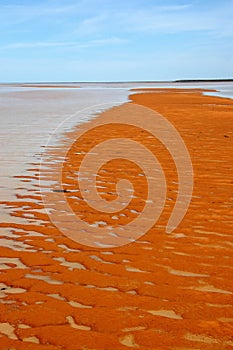 A low tide on a sandy beach