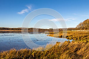 Low tide on a Scottish Coastal salt marsh at Kirkcudbright bay during the winter