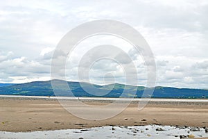 low tide sea landscape near Aberaeron, Wales, UK