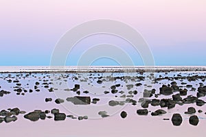 Low Tide stone desert at dusk