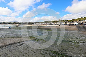 Low tide in the town of Cancale in the Brittany region in France