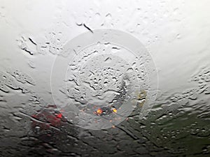 Driving during torrential rain - low visibility