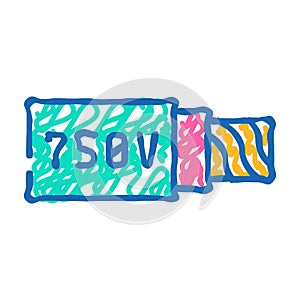 low voltage cables icon doodle illustration