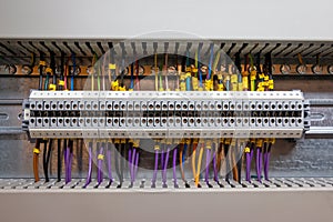 Low voltage electrical connections on a rail in a junction box