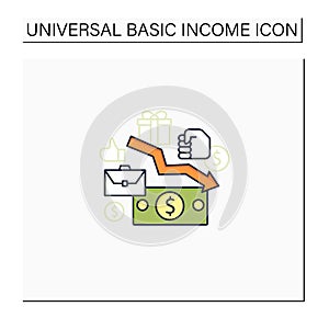 Low wages color icon