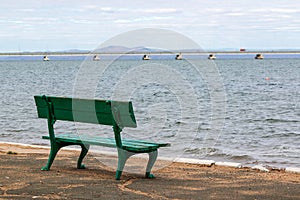 Low water bridge from Sedanka to the De Friz peninsula across the Amur Bay of Primorsky Krai Russia