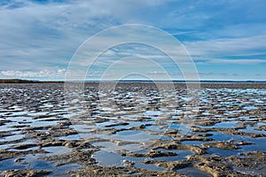 Low water on the coast Haapsalu town