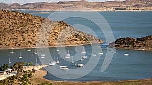 Low water level at Gariep dam marina