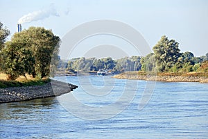 Low water level river ijssel the netherlands