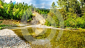 Low water levels in the Coldwater River Salmon Habitat of Brookmere in BC, Canada photo