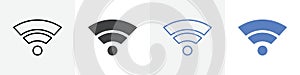 low wifi connection icon vector set use for web ui or app