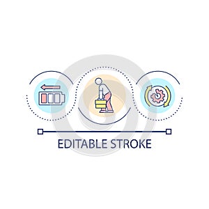 Low work productivity loop concept icon