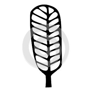 Lowbrow tree vector illustration. Doodle of forest plant graphic.