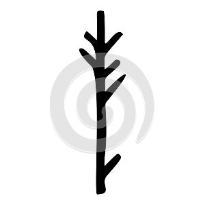 Lowbrow tree vector illustration. Doodle of forest plant graphic.