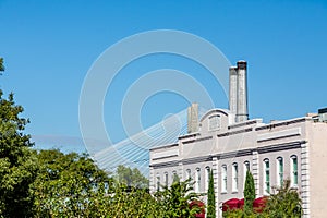 Lowden 1909 Building with Bridge in Background