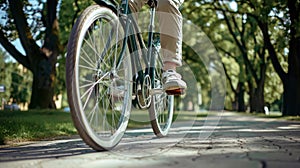 The bicycle on park pathway.AI generated image