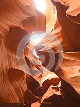 Lower Antelope Canyon Red sandstone formation -light -Arizona Navajo USA