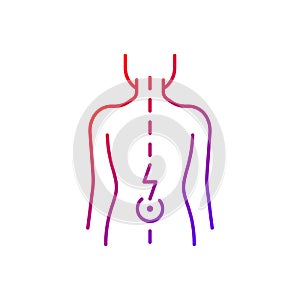 Lower back pain gradient linear vector icon