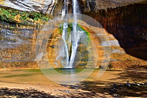 Lower Calf Creek Falls Waterfall colorful views from the hiking trail Grand Staircase Escalante National Monument between Boulder