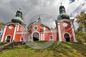 Dolní kostel barokní Kalvárie v Banské Štiavnici, Slovensko.