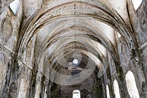 Lower church of ghost town of Kayakoy, Turkey