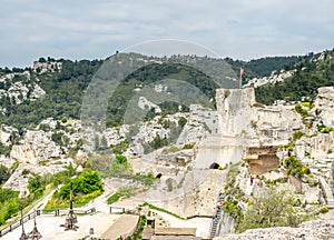 Lower courtyards in Les Baux-de-provence in France