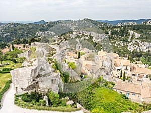 Lower courtyards in Les Baux-de-provence in France