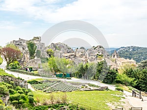 Lower courtyards in Les Baux-de-provence in France