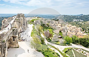 Lower courtyards in Les Baux-de-provence in France